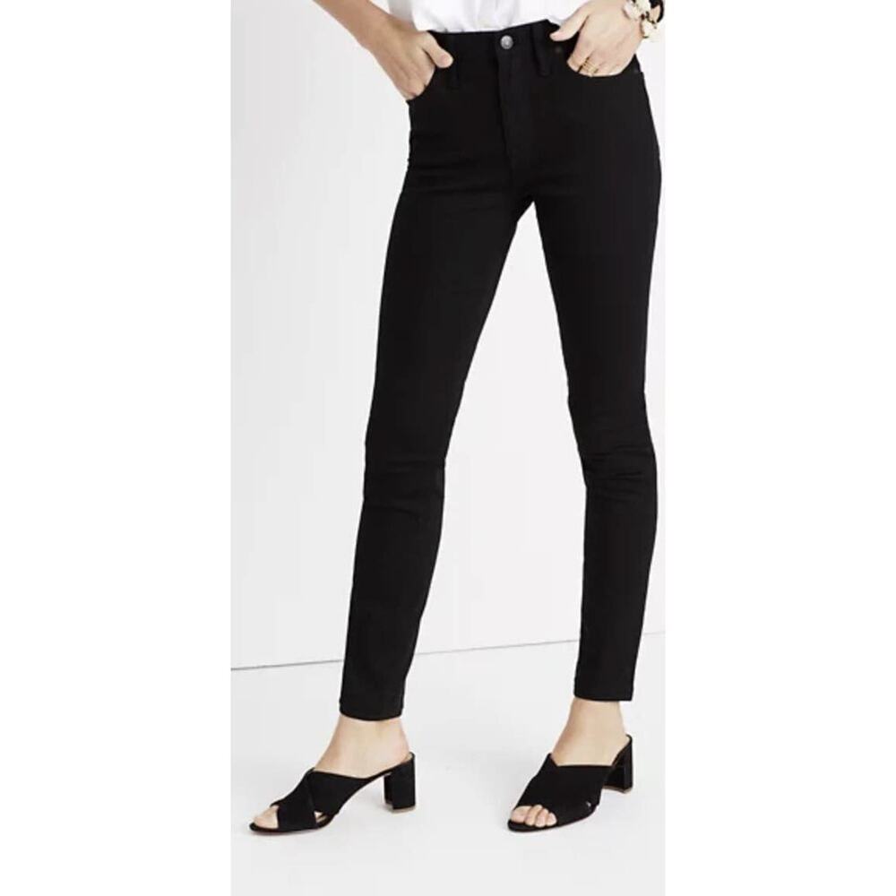 Madewell 9" High-Rise Skinny Denim Jeans Black Stretch Size 29